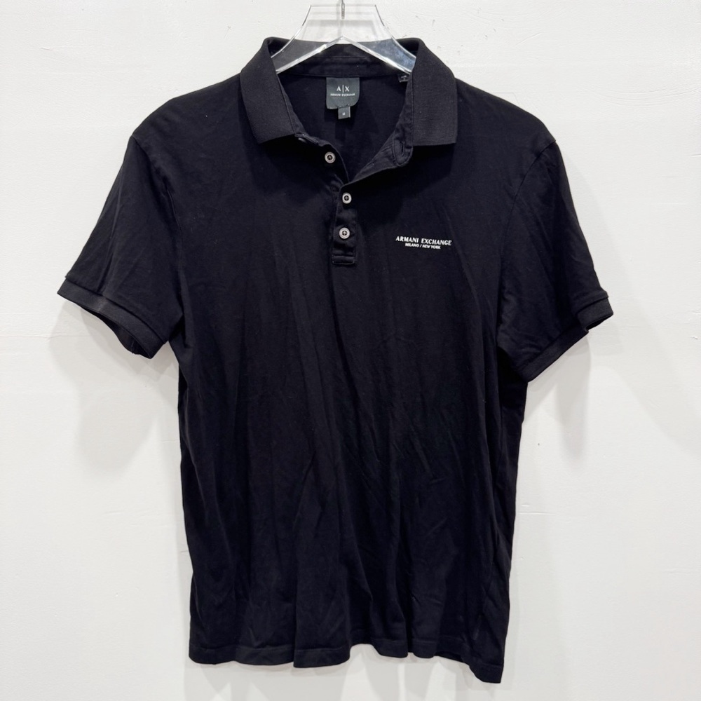 Armani Exchange Men’s Black Short Sleeve Polo Shirt Medium